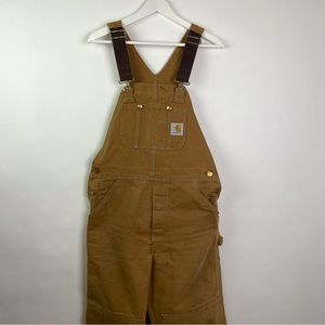 Carhartt Overall Bibs Duck Canvas Size 32x32 Mens Tan Khaki Vintage